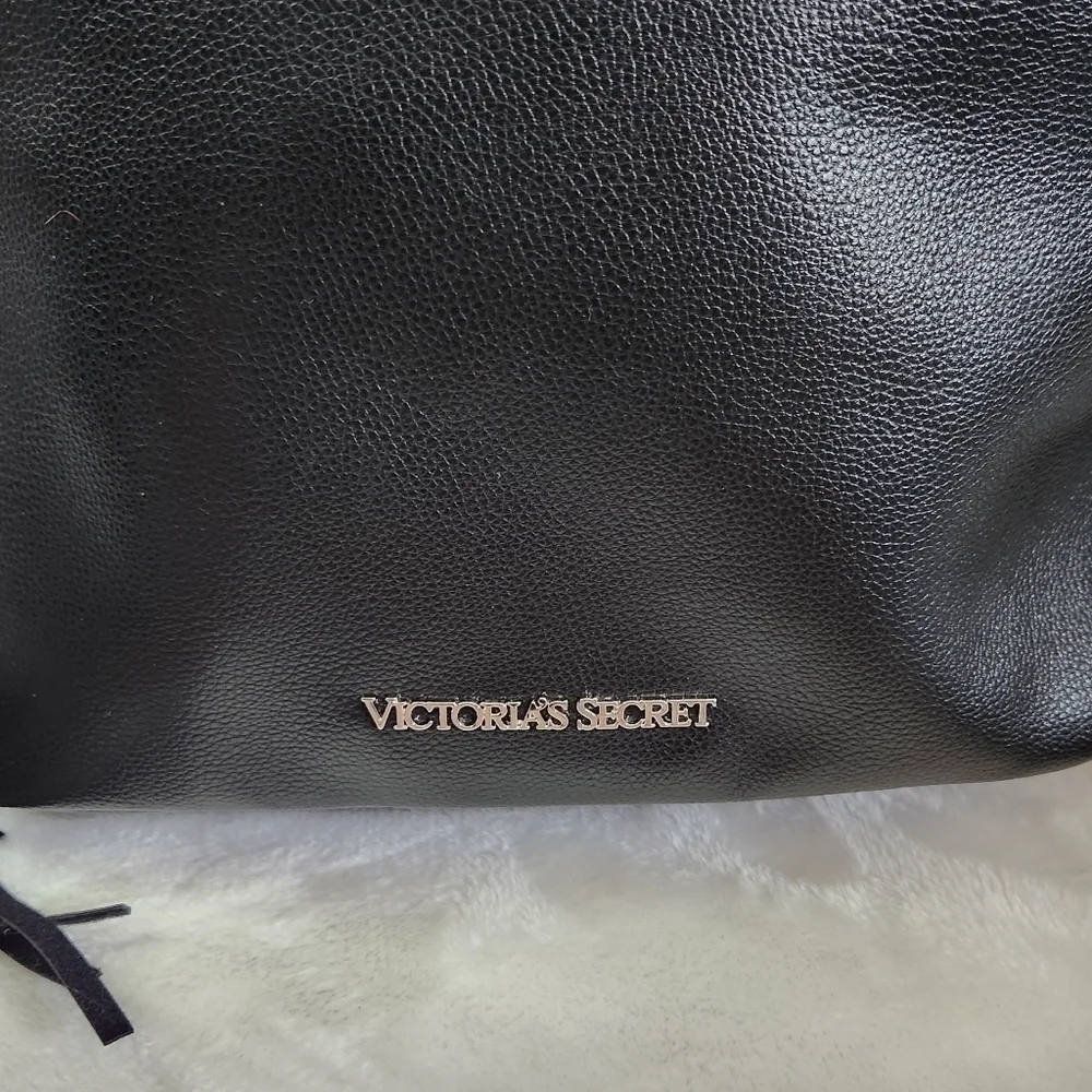 Victoria's Secret VS Black Faux Leather Western Boho Fringe Backpack NWT - Picture 5 of 16